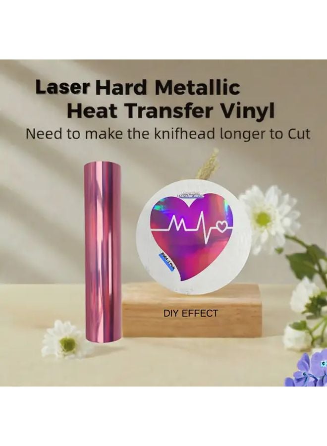 Red Blue Green Laser Hard Metallic Heat Transfer Vinyl 9.8INx5FT Durable Vibrant DIY Crafts - Image 3